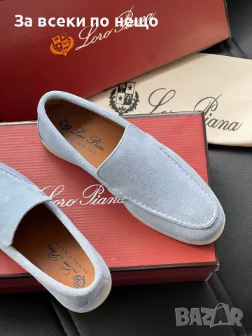 Loro Piana Дамски Сини Обувки Естествен Велур Лоро Пиана Код E240, снимка 5 - Дамски ежедневни обувки - 50412390