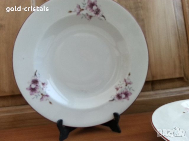 Стар български порцелан чинии дълбоки, снимка 2 - Антикварни и старинни предмети - 34338263