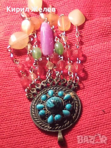 ПОСРЕБРЕН РАЗКОШЕН АРТ МЕДАЛЬОН БОГАТО УКРАСЕНО ФЕШЪН БИЖУ 21922, снимка 3 - Колиета, медальони, синджири - 33789708