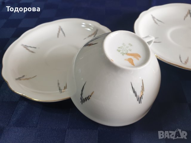 Порцеланов троен сет за кафе,чай , снимка 3 - Сервизи - 41242637