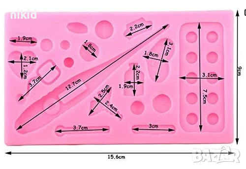 Голям медицински лекарски медицина хапчета термометър силиконов молд форма фондан шоколад гипс декор, снимка 5 - Форми - 44723741