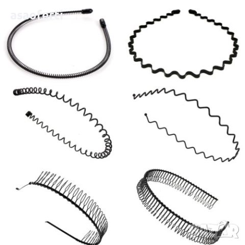 Сет от 6 броя метални мъжки диадеми 