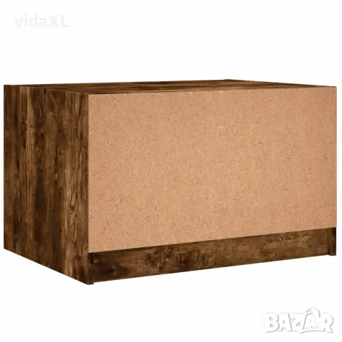 vidaXL Маса за кафе със стъклени врати, опушен дъб, 68x50x42 см, снимка 8 - Маси - 56148153