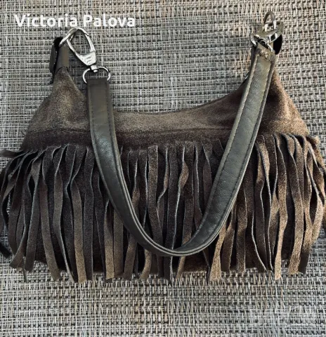 Модерна чанта естествена кожа  велур, снимка 7 - Чанти - 50368027