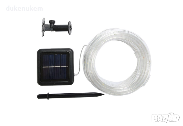 Соларна LED лента, 10 м, дизайн с медна жица, водоустойчива, цветни светлини, снимка 3 - Лед осветление - 52711315