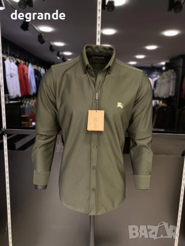 Мъжка риза Burberry в Бяло Зелено Черно, снимка 3 - Ризи - 53050002