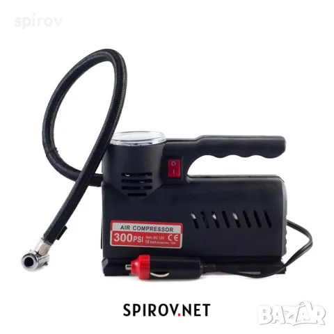 Компресор за гуми CarFace Klasik 12V 17bar с манометър и приставки, снимка 2 - Части - 55745004