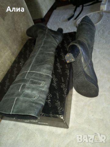 Ботуши кожени, номер 38, сиви,черни, бежови, снимка 6 - Дамски ботуши - 34111702