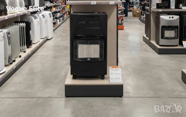 Сгъваем газов отоплител 4200W с 3 степени, керамичен нагревател и колелца