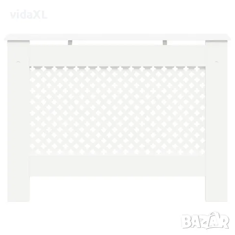 vidaXL Параван за радиатор, бял, 112x19x81,5 см, МДФ, снимка 4 - Паравани - 56146537