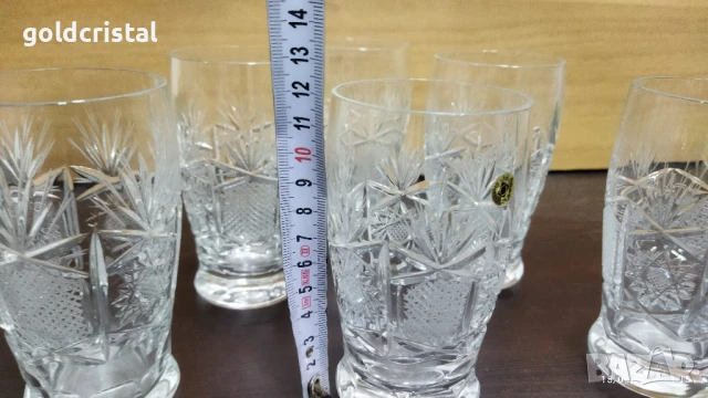 кристални чаши за вода , снимка 5 - Антикварни и старинни предмети - 43697513