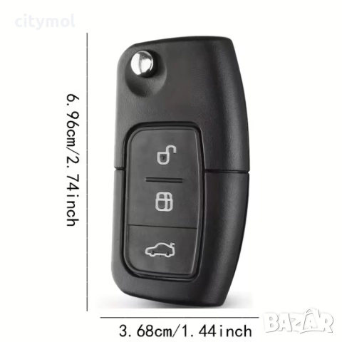 Резервни копчета за ключ за FORD Mondeo, Fiesta, Focus, Transit, Connect KA и др​​ - 3 бутона, снимка 3 - Аксесоари и консумативи - 52549253