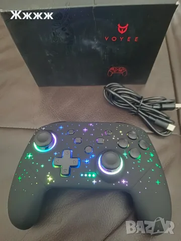 Безжичен контролер / геймпад/ VOYEE с RGB подсветка (за PC / Switch / Android/