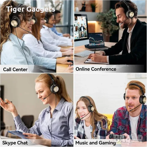 Wantek 881FUSB – USB слушалки с микрофон, 3-в-1, Noise Cancelling, снимка 9 - Слушалки и портативни колонки - 56015708