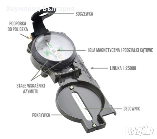Противоударен военен компас мащабна линия, снимка 3 - Други стоки за дома - 41333303