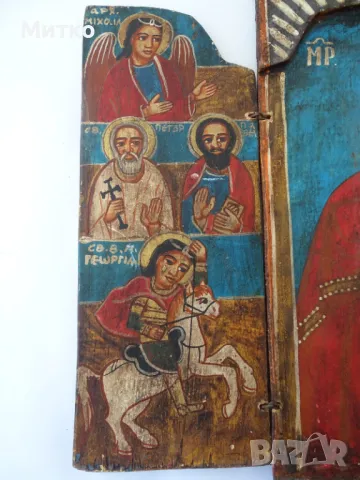 Православна дървена икона - триптих , снимка 7 - Антикварни и старинни предмети - 47990416