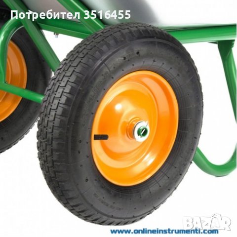 Строителна количка с две колела - усилена конструкция с товароподемност 320 kg и обем 100L, Palisad, снимка 3 - Други инструменти - 40208122