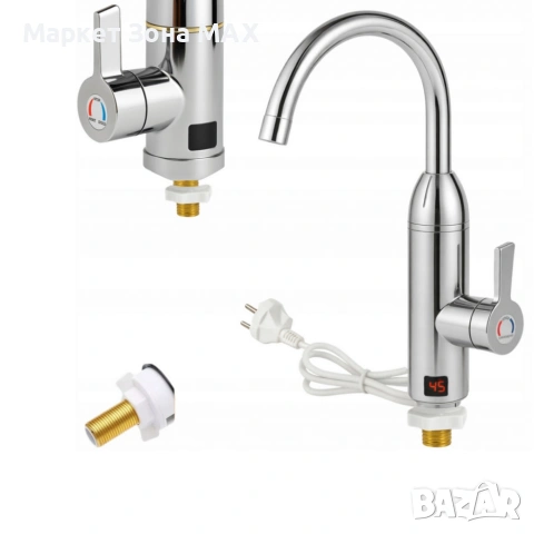 Електрически хромиран смесител с моментално загряване на водата и LCD екран - винаги топла вода, снимка 4 - Друга електроника - 53863154