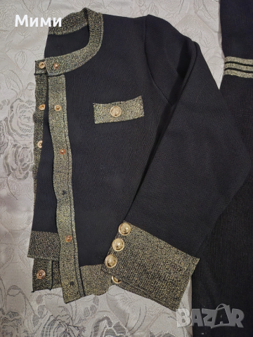 Дамски комплект рокля и жилетка , снимка 3 - Комплекти - 52392543