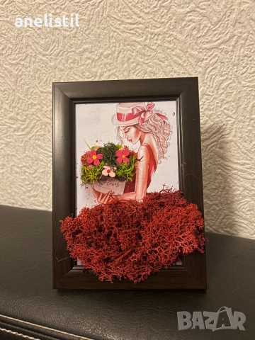 Рамка със скандинавски мъх , снимка 5 - Декорация за дома - 44759159