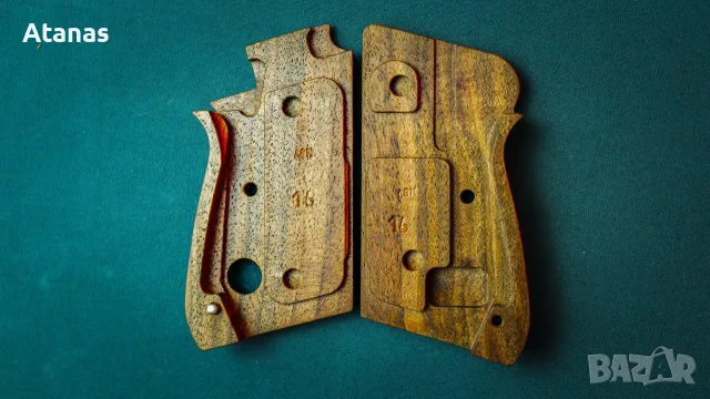 Чирени за Берета/Beretta M71 - орехови - ръчноизработени - инкрустирано лого, снимка 8 - Оборудване и аксесоари за оръжия - 56130612