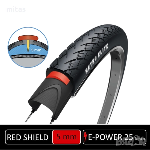 елосипедна гума COMPASS (28 x 1.50) 60 TPI, Защита от спукване - 5мм, снимка 2 - Части за велосипеди - 52888138