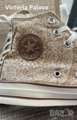 Скъпи златисти кецове CONVERSE оригинал, снимка 6 - Кецове - 50477480