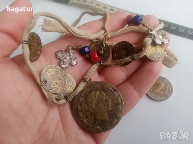 Стар накит,гердан,пендар,етно,кръст,връв,от на баба скрина, снимка 4 - Антикварни и старинни предмети - 49963168