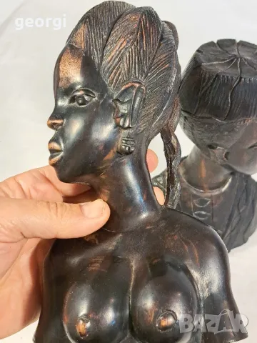 африкански статуетки дърворезба абанос  20/3, снимка 14 - Статуетки - 47795373