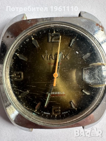 Swiss made. Винтидж часовник - стар рядък механичен швейцарски часовник VIALUX.