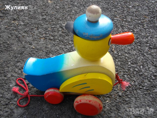 СТАРА ДЪРВЕНА ИГРАЧКА ПАТЕ, снимка 3 - Антикварни и старинни предмети - 39798393