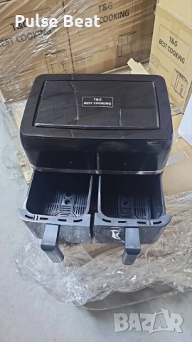 Двоен Air fryer T&G BEST COOKING 32847A0 - отделни LED дисплеи за всяка зона, снимка 14 - Фритюрници - 52429498