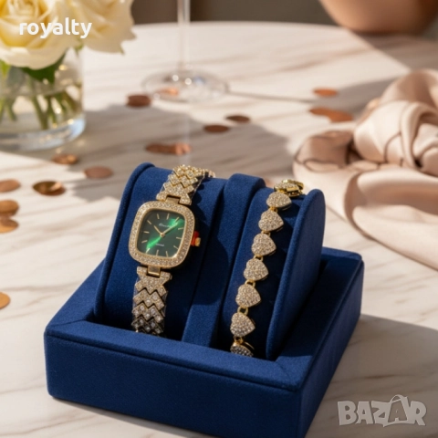 Елегантен дамски часовник с гривна – решение за подарък и ежедневен блясък, снимка 3 - Дамски - 52122400