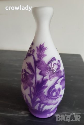 Красива ваза НАНСИ DAUM NANCY сецесион лилава реплика, снимка 3 - Вази - 40890529