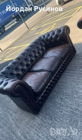 Оригинални честърфийлд chesterfield дивани от естествена кожа 2бр