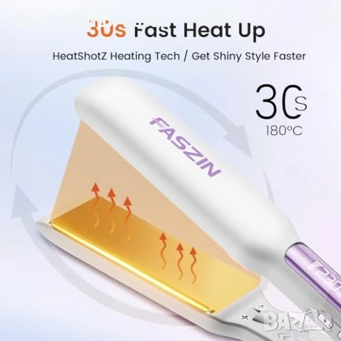 Нова Титаниева преса за изправяне с йони, 11 нива, LED дисплей Faszin 42мм , снимка 3 - Преси за коса - 51128317