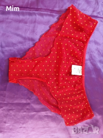 STONNA42/44 Червена дантелена бикина , снимка 4 - Бельо - 51697657