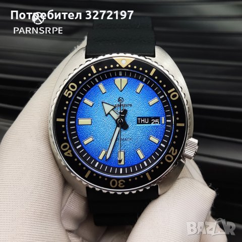 PARNSPRE автоматичен часовник японски механизъм NH36A,гмуркане, 300 M, стъкло сапфир , снимка 2 - Мъжки - 40437298