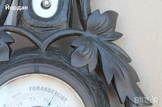 Барометър с термометър , снимка 7 - Антикварни и старинни предмети - 50099162