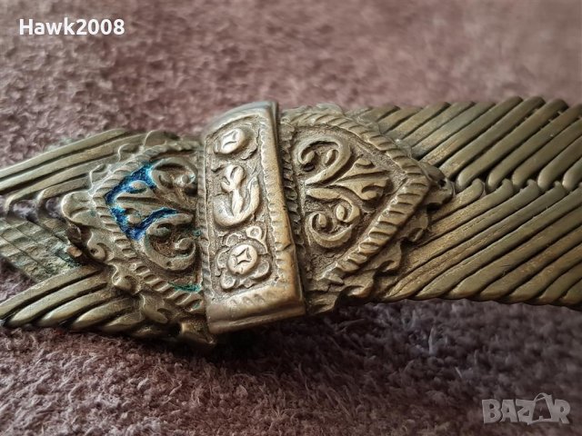 Възрожденска сребърна част гривна кюстек кучка пафти носия, снимка 4 - Антикварни и старинни предмети - 39567319
