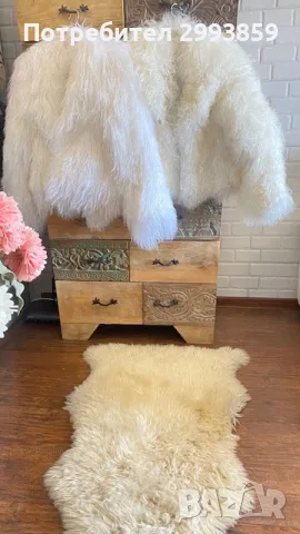 Палто естествен косъм Лама*LAMA*Mongolian Fur/ Croped Mongolian Fur Coat, снимка 9 - Палта, манта - 53634417
