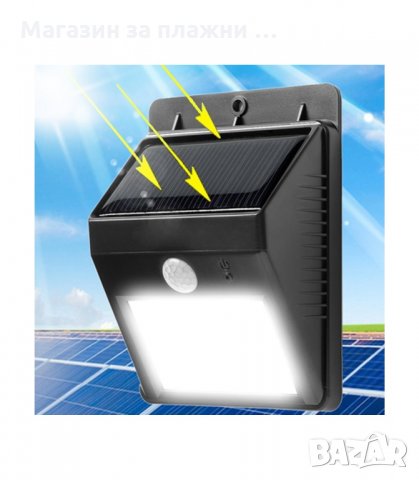СОЛАРНА LED ЛАМПА С PIR ДАТЧИК - код 1582