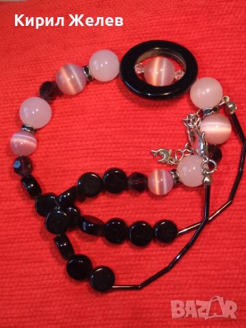 КРАСИВО ЕЛЕГАНТНО СКЪПОЦЕННО АРТ КОЛИЕ с ЮВЕЛИРНО ПОЛИРАНИ КАМЪНИ КОТЕШКО ОКО 38831, снимка 3 - Колиета, медальони, синджири - 41865511