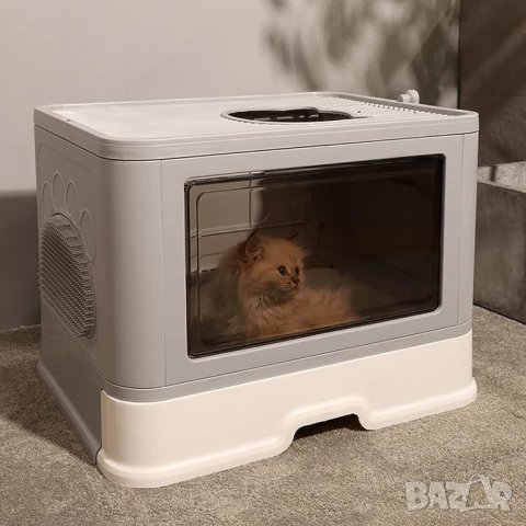 Голяма котешка тоалетна с капак P-ZM129, снимка 7 - За котки - 42084144