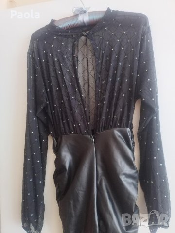 Нова рокля за дантела-кожа С-М, снимка 2 - Рокли - 44432931