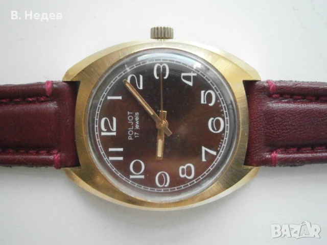 POLJOT, кал. 2614, 17 рубинови камъка, СССР. Мн. запазен!, снимка 4 - Мъжки - 51224826