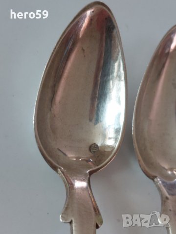 Две стари сребърни 900 проба Османски(Турски) лъжички/Лъжичка сребро 900/, снимка 6 - Аксесоари за кухня - 39705264