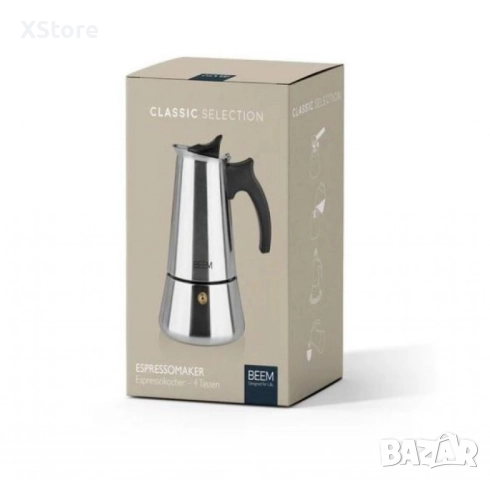 Еспресо кафеварка BEEM Classic Selection – за 4 чаши, неръждаема стомана, снимка 2 - Други - 51851434