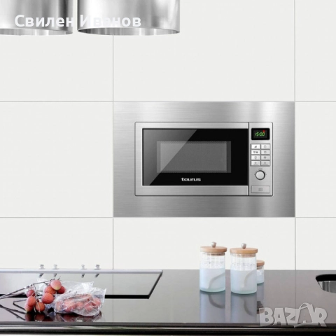 Микровълнова фурна за вграждане TAURUS ELBRUS, цифрова, 9 режима, 9 автоматични менюта, програмируем, снимка 4 - Микровълнови - 51506649