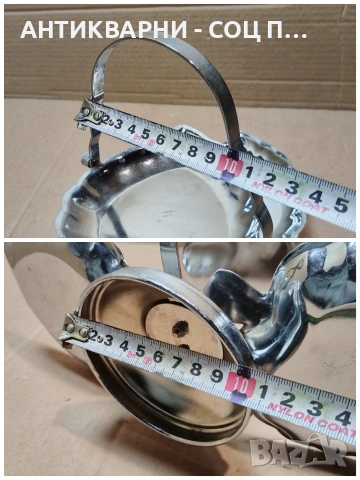 Стара Соц Метална Сгъваема Бонбониера, Поднос За Бонбони, Сладки и Други. / НОМЕР 496., снимка 10 - Антикварни и старинни предмети - 53660444